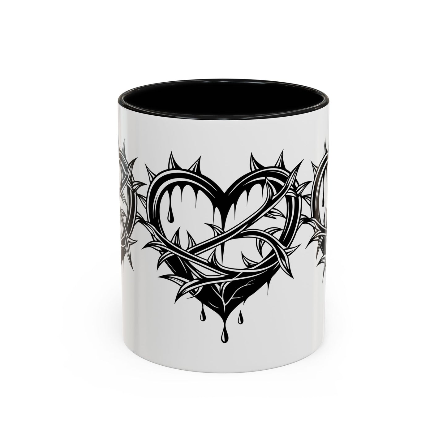 Gothic Heart Mug, Unique Art Coffee Cup for Gifting, Gothic Home Decor, Perfect for Friends, Gothic Style Drinkware