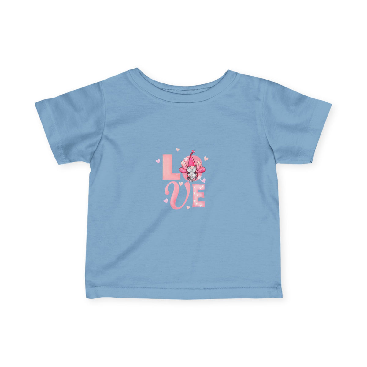 Infant Tee — Pink Floral "LOVE" Baby T‑Shirt, Cute Newborn Gift for Valentine’s & Everyday