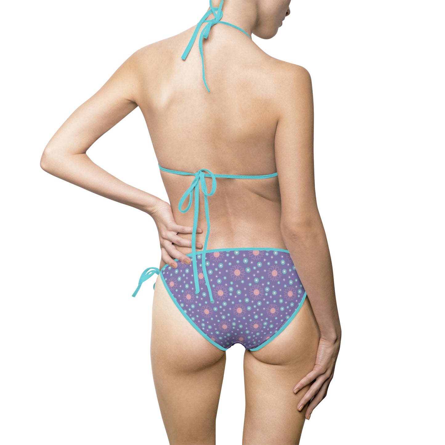 Floral Print Women's Bikini Swimsuit, Summer Swimwear