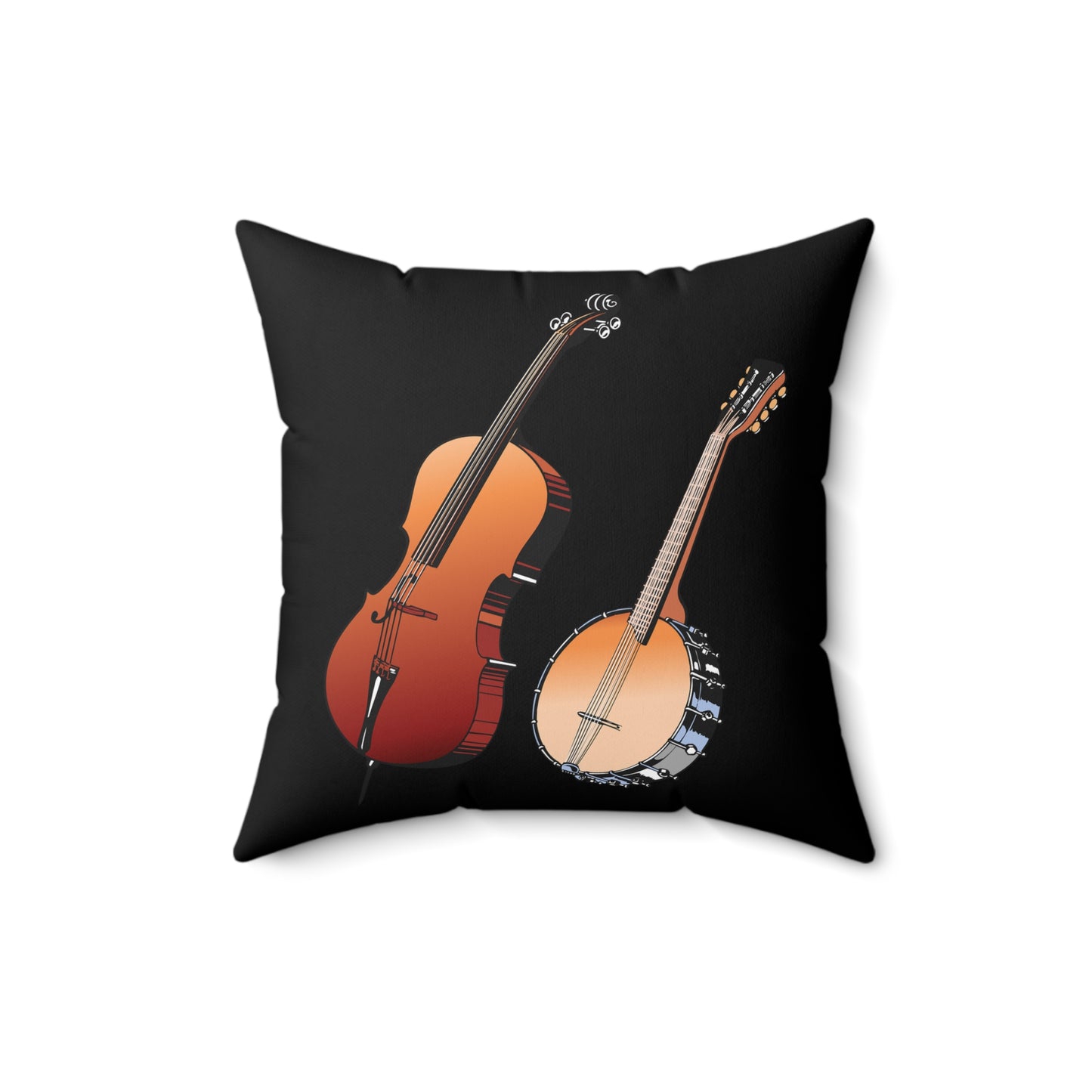 Musical Instruments Throw Pillow, Guitar Banjo Cushion, Home Decor, Gift for Music Lovers, Cozy Accent Pillow