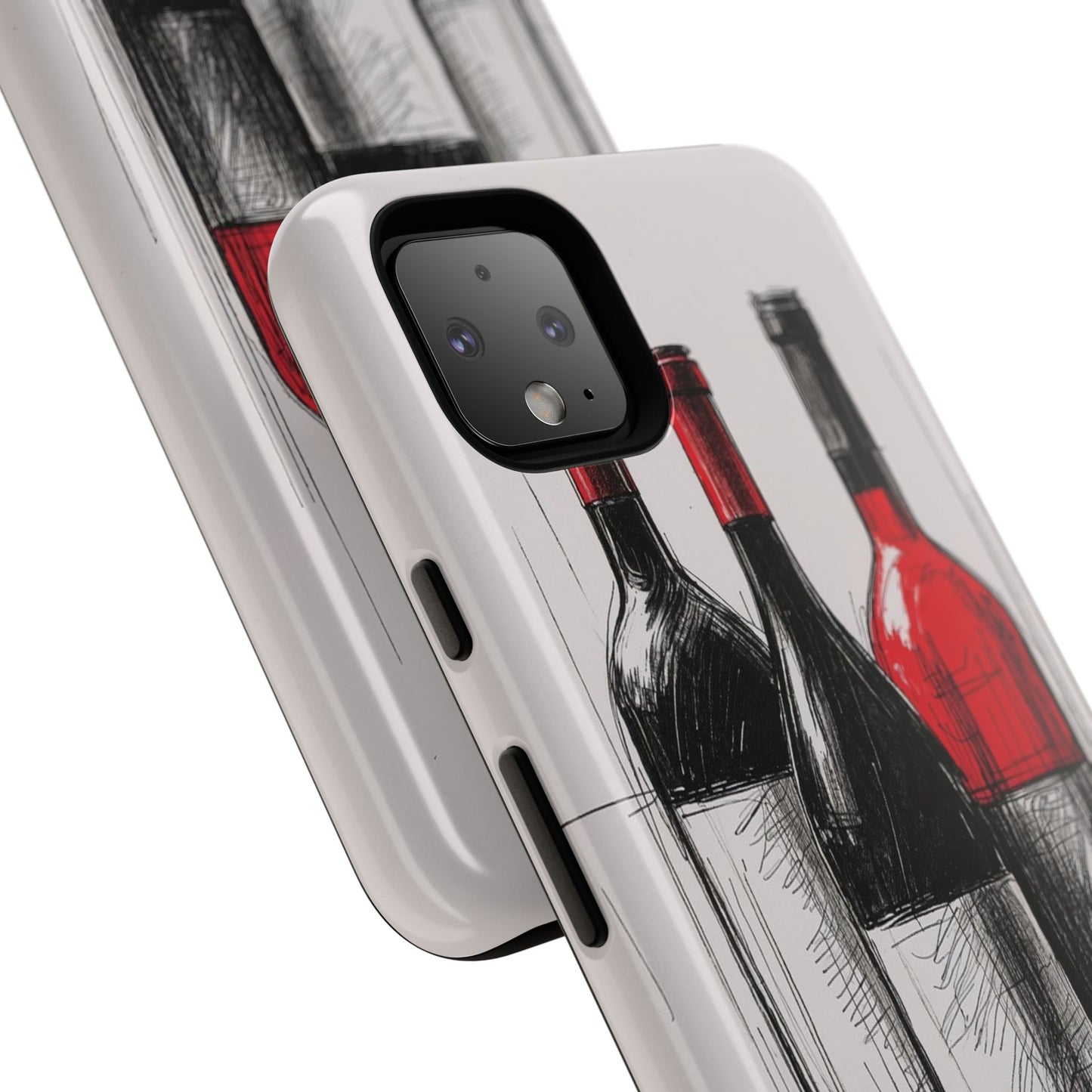 Wine Lover's Phone Case, Tough Phone Cover, Artistic Wine Design, Gift for Wine Enthusiasts, Customizable Case, Unique Wine Art