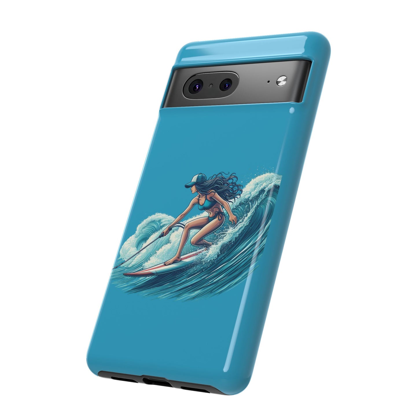 Surfing Phone Case, Coastal Vibes Phone Cover, Tough Cases for Beach Lovers, Ocean Art Phone Accessories, Summer Gift Idea