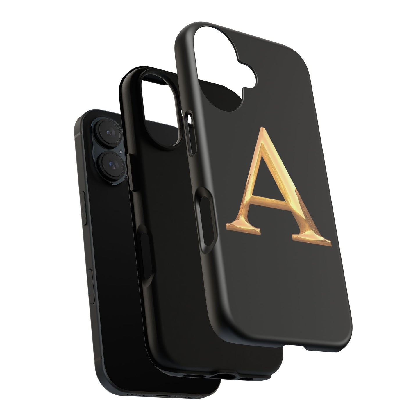 Custom Phone Case with Gold Letter A, Monogrammed Gift, Tough Protective Case, Personalized Phone Accessory, Unique Phone Cover