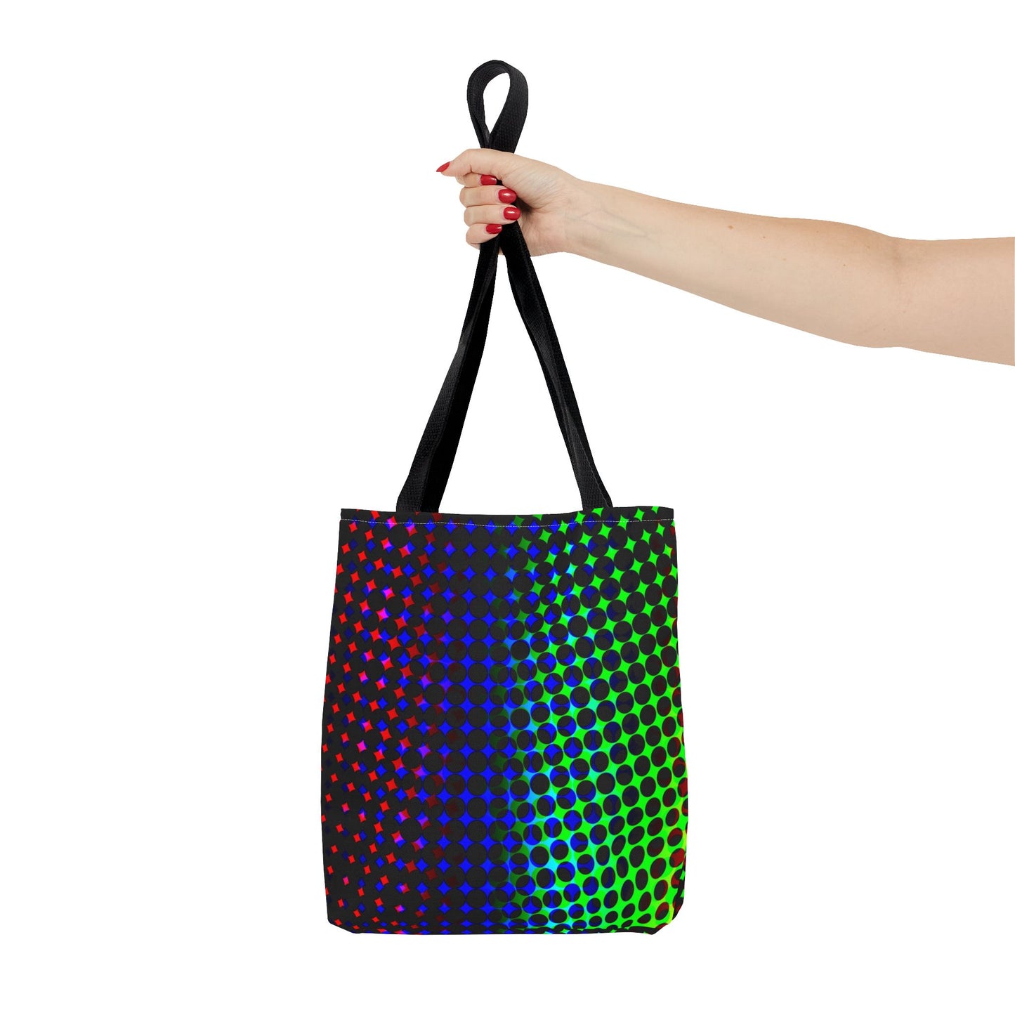 Vibrant Dot Print Tote Bag - Colorful Reusable Shopping Bag, Beach Tote
