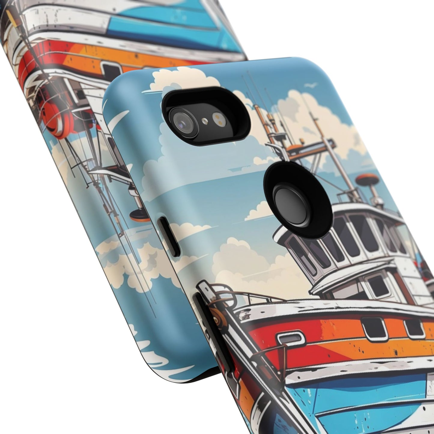 Colorful Fishing Boat Phone Case | Nautical Gift, Marine Design, Coastal Aesthetic, Summer Vibes, Sea Lover's Accessory