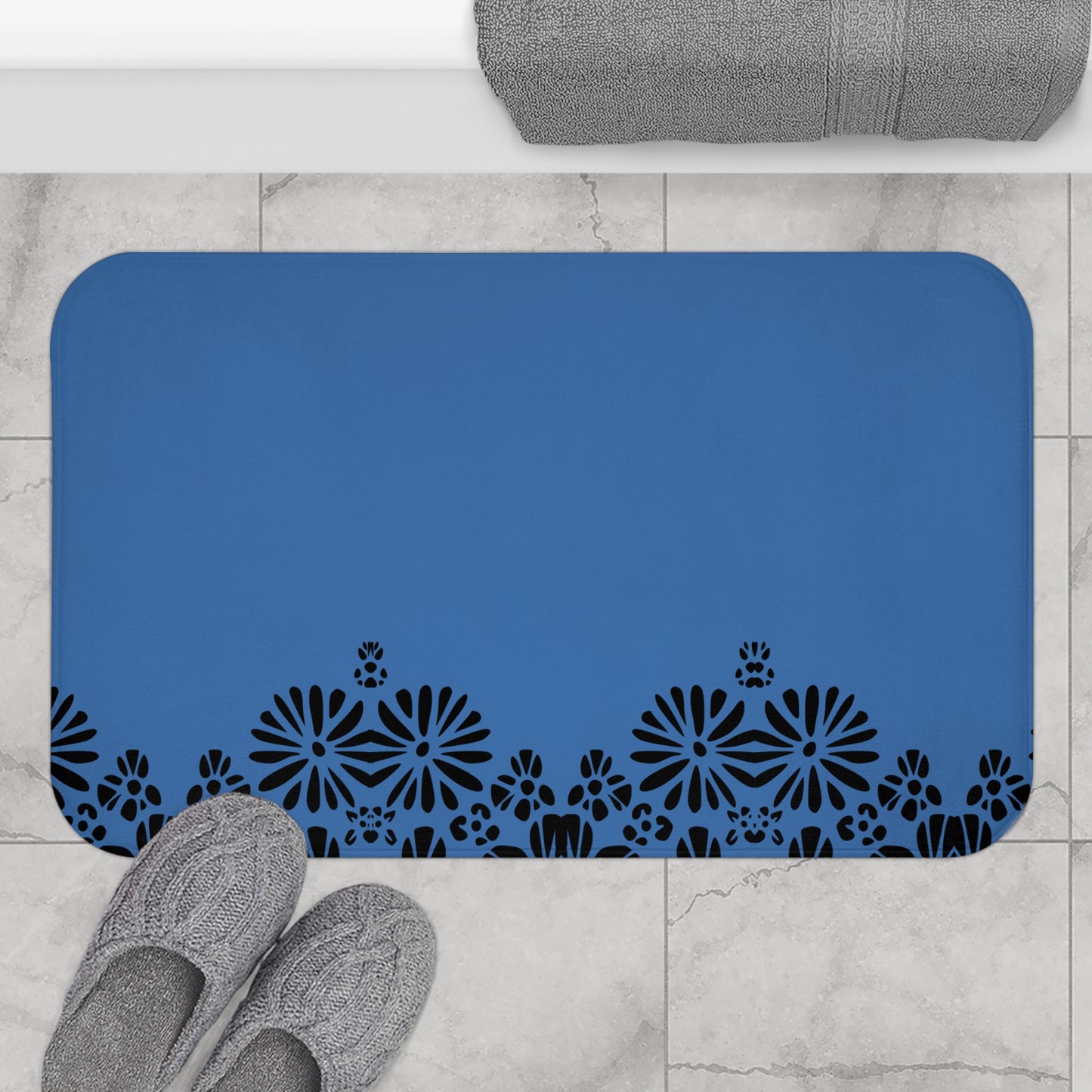 Floral Elegance Bath Mat - Chic Bathroom Decor, Home Spa Essentials, Gift for Her, Modern Design, Cozy Comfort