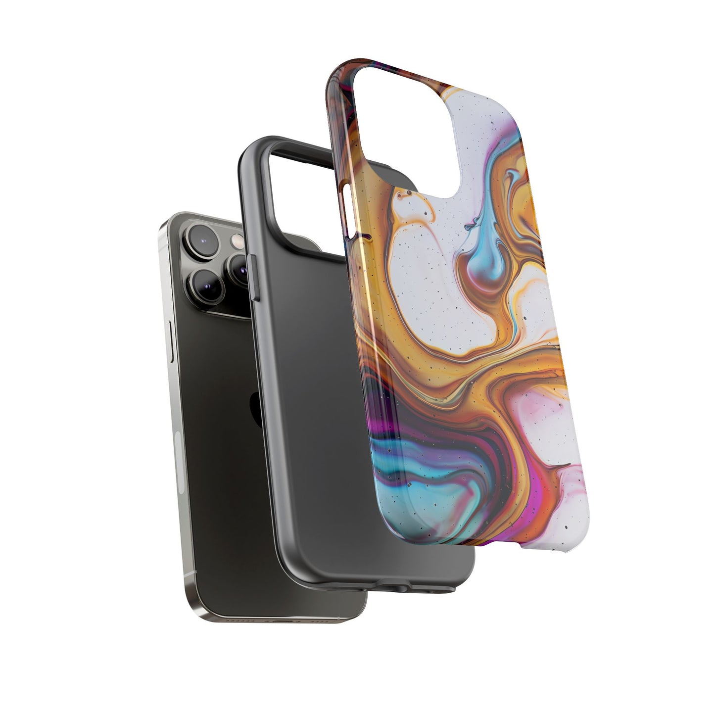 Artistic Phone Case, Tough Cases with Colorful Marble Design