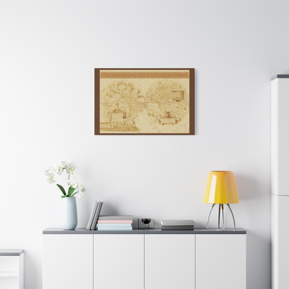 Vintage World Map Canvas Print — Matte Stretched Wall Art