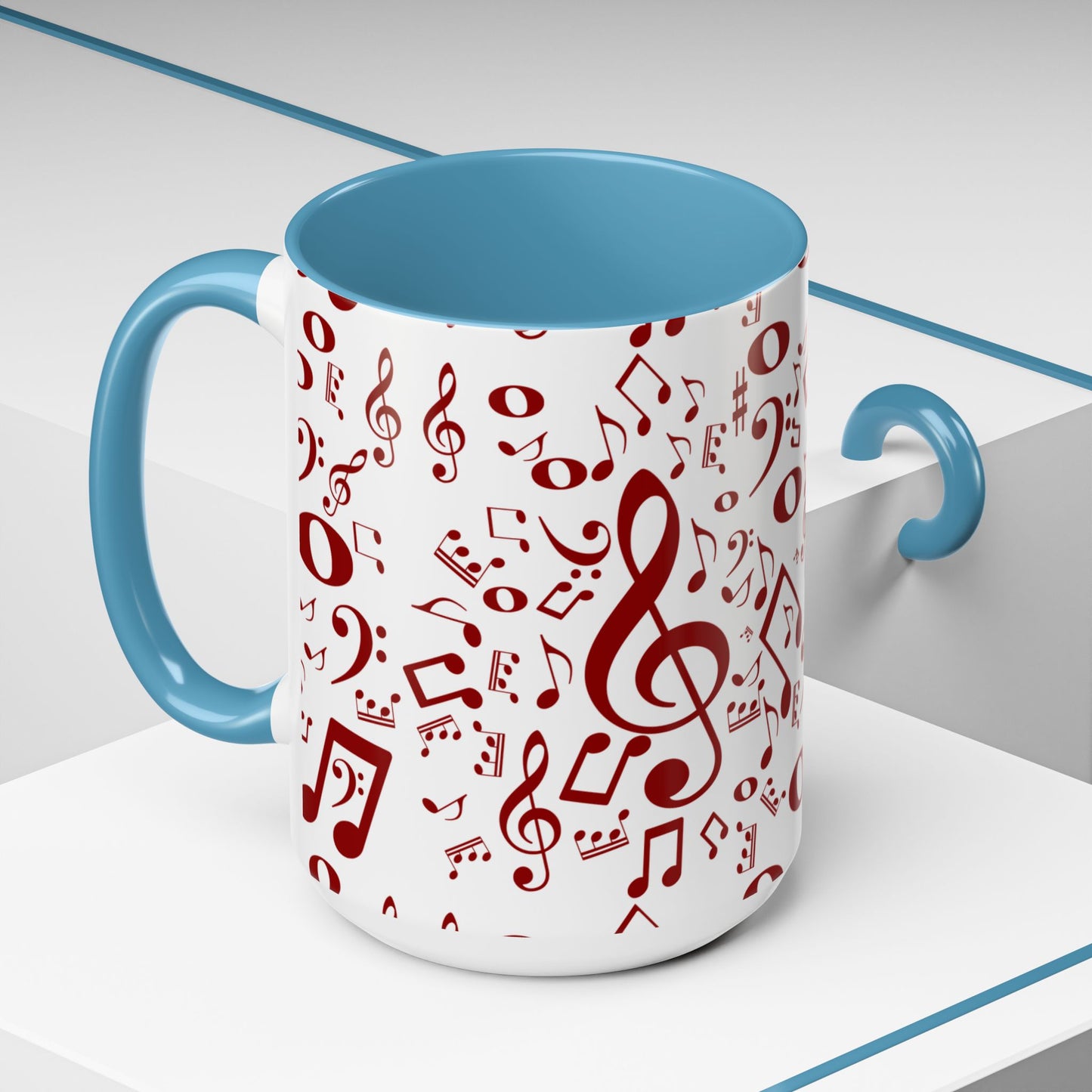 Accent Coffee Mug (11, 15oz) - Musical Notes