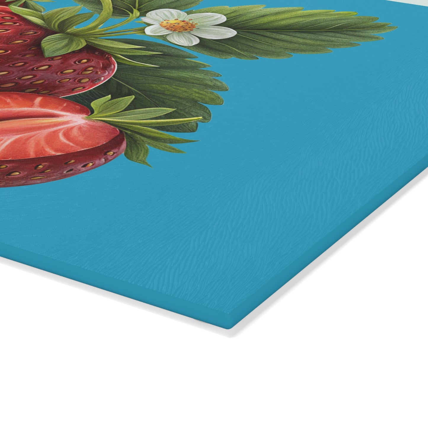 Vibrant Strawberry Glass Cutting Board, Kitchen Decor, Cooking Gift