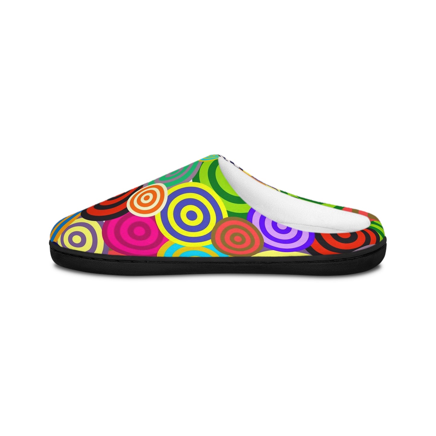 Vibrant Circle Pattern Indoor Slippers for Men - Cozy Home Footwear, Perfect Gift for Relaxation, Housewarming, Birthdays