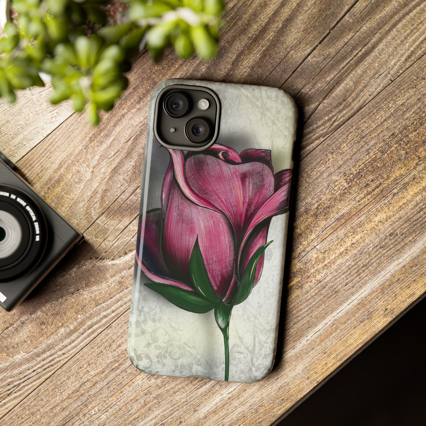 Rose Phone Case – Tough Cases, Floral Phone Cover, Gift for Her, Minimalist Design, Nature Lover's Accessory, Birthday Gift Idea