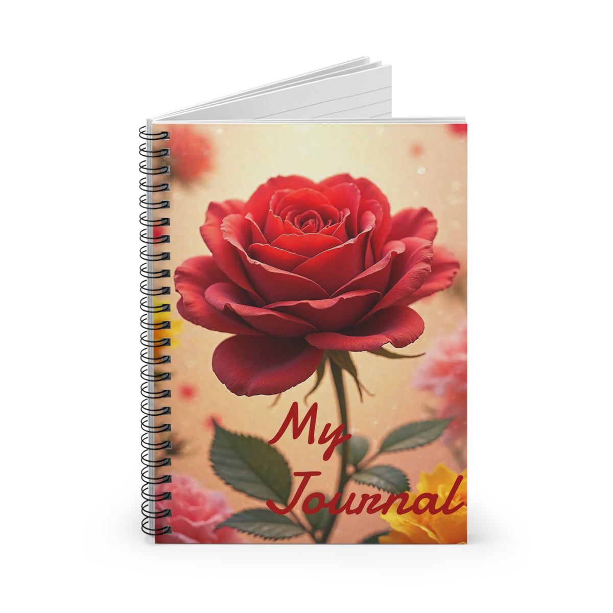 Beautiful Floral Spiral Notebook - My Journal, Perfect for Note-Taking, Creative Writing, Gifts, Student Supplies, Rose Design
