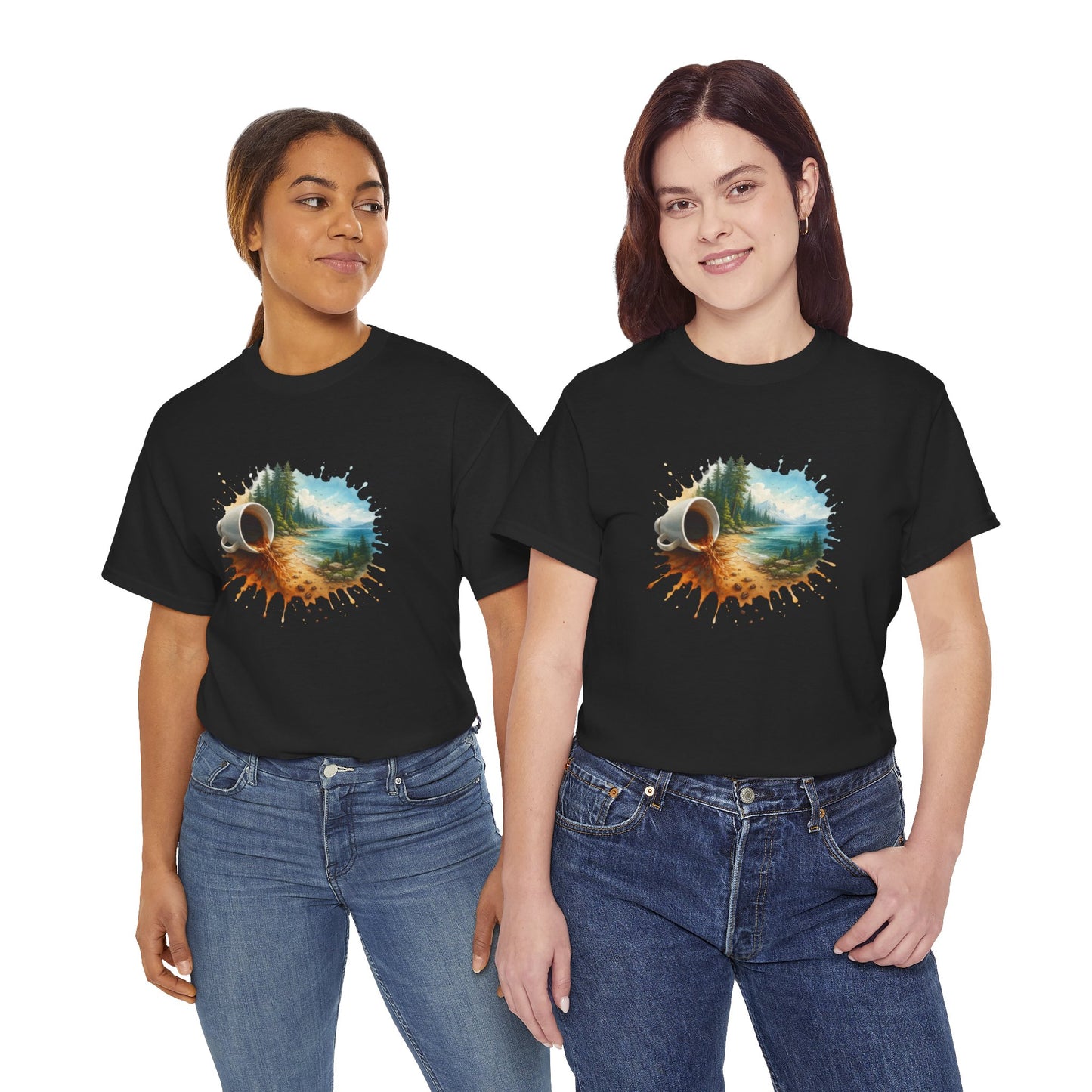 Nature-Inspired Unisex Heavy Cotton Tee, Casual Outfit, Gift for Nature Lovers, Camping Apparel, Outdoor Adventure Shirt
