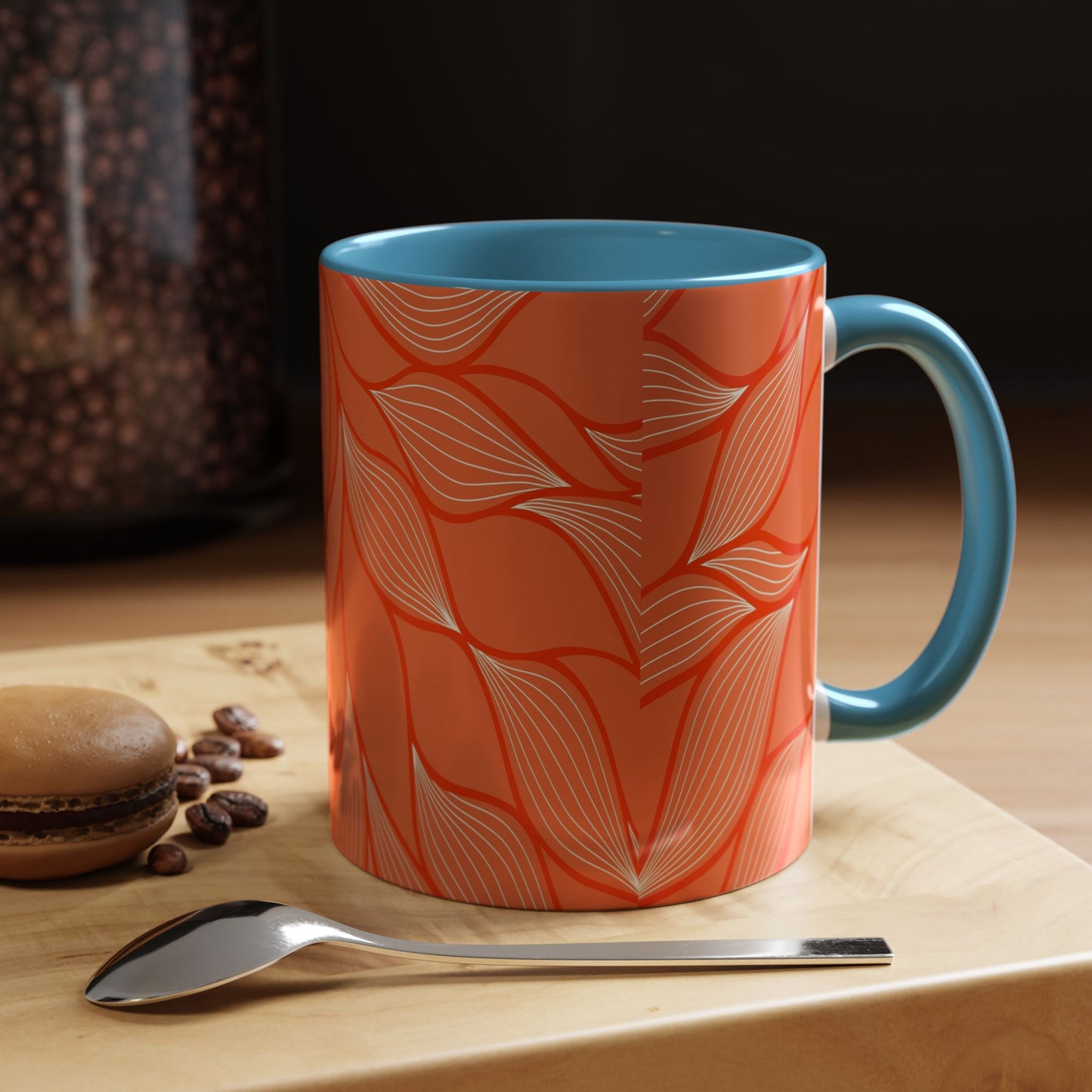 Stylish Accent Coffee Mug, Floral Pattern Drinkware, Unique Gift for Coffee Lovers, Home Decor, Kitchenware, Vibrant Design