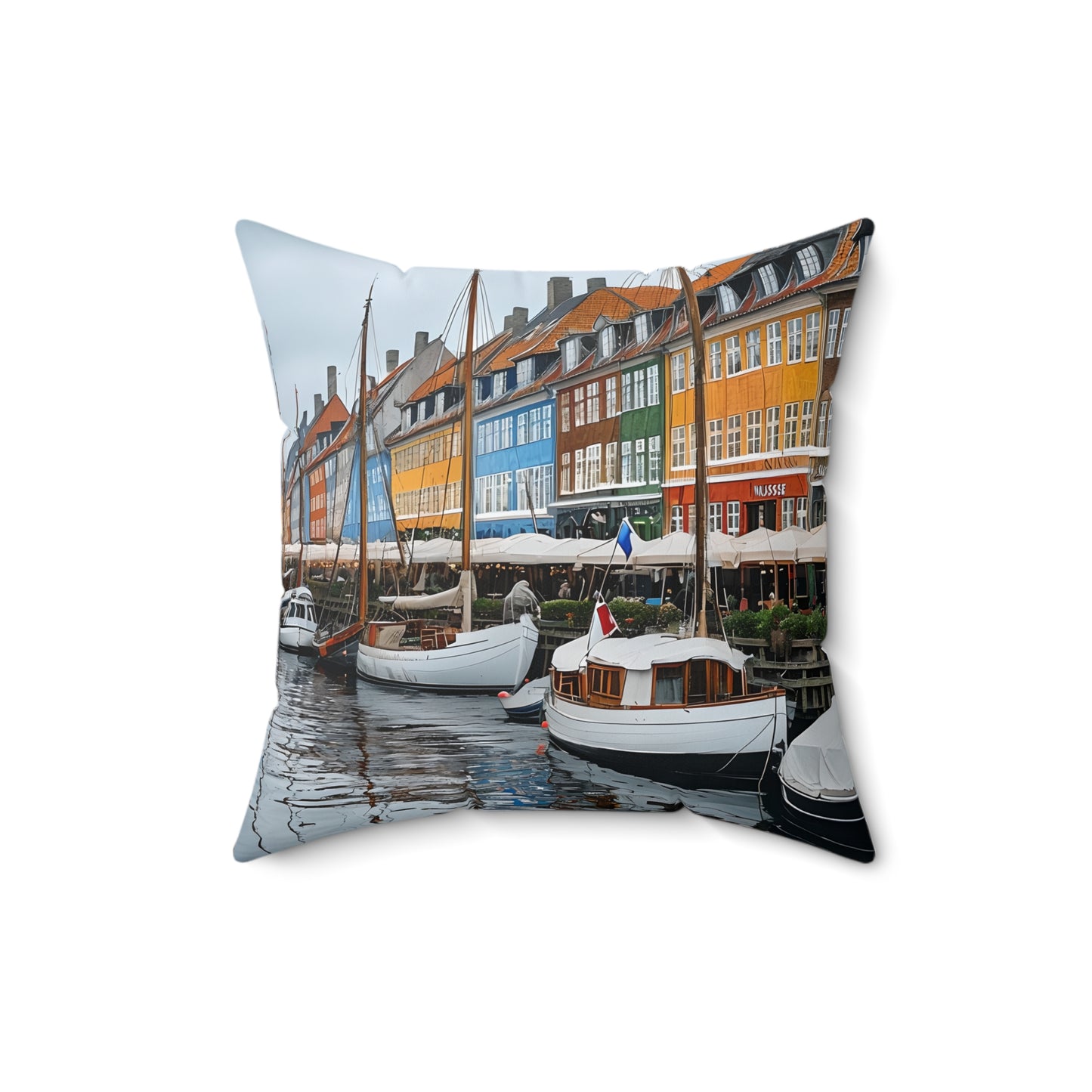 Colorful Coastal Square Pillow