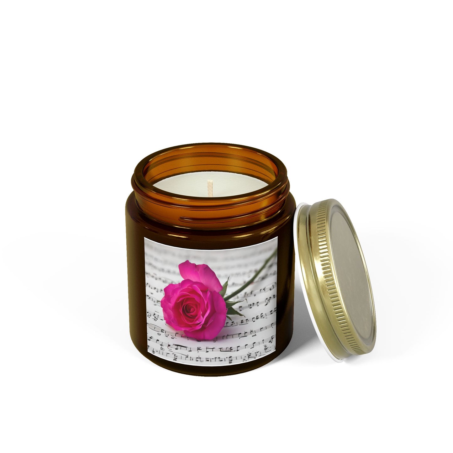Romantic Floral Scented Candle - Coconut Apricot Wax, Rose Design, Home Decor Gift, Aromatherapy Candle, Unique Centerpiece