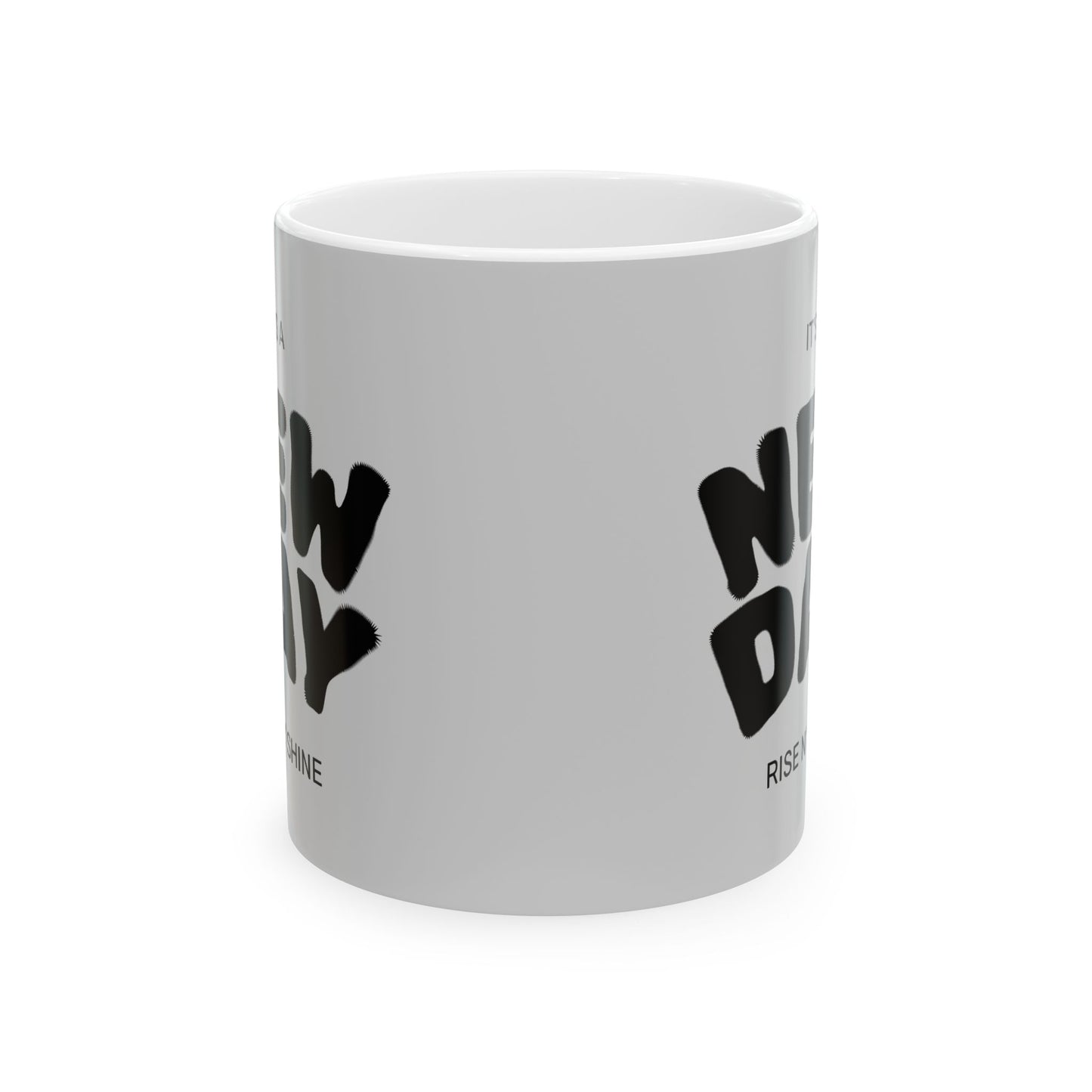 Inspirational Ceramic Mug - "New Day" Theme, Motivational Gift, Coffee Lover, Kitchen Decor, Wellness