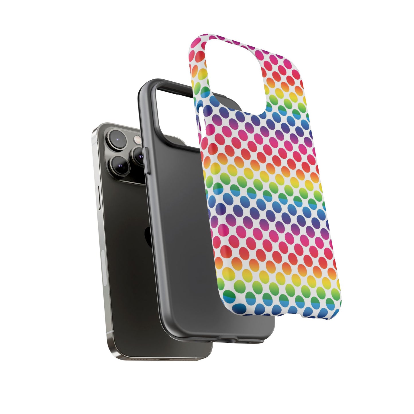 Rainbow Dot Phone Case, Colorful Phone Cover, Fun Phone Accessory, Gift for Friends, Trendy Mobile Case