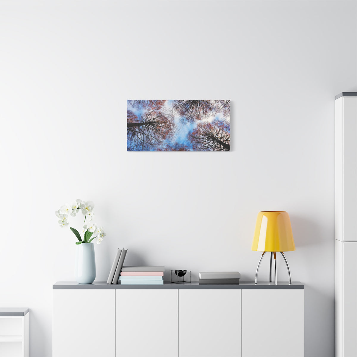 Canopy Sky Canvas Print — Winter Tree Tops Wall Art