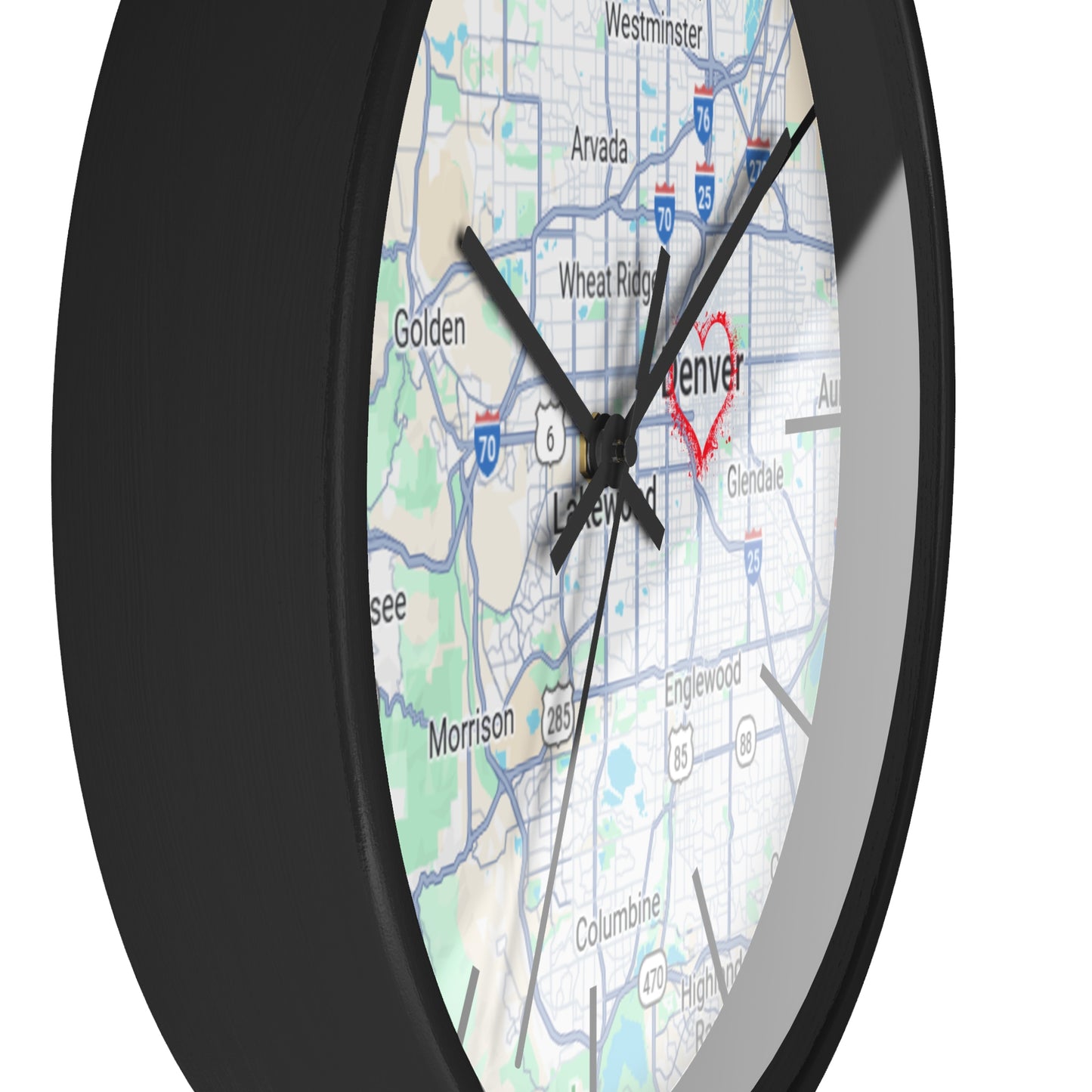 Custom Denver Map Wall Clock, Home Decor, Personalized Gift, Unique Wall Art, Modern Timepiece, Housewarming Present