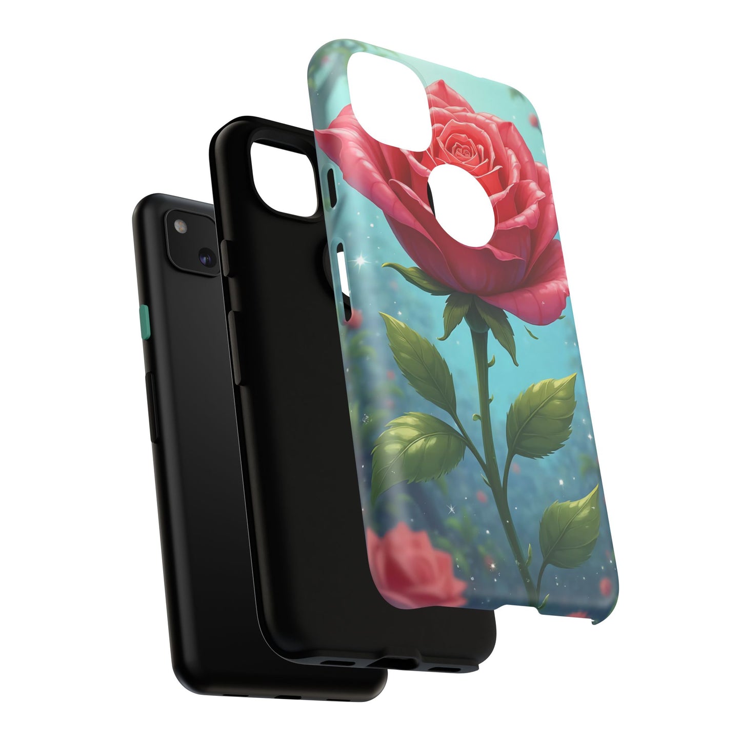 Floral Phone Case, Tough Cases with Elegant Rose Design, Stylish iPhone Cover, Rose Flower Gift for Nature Lovers, Unique Mobile Accessories