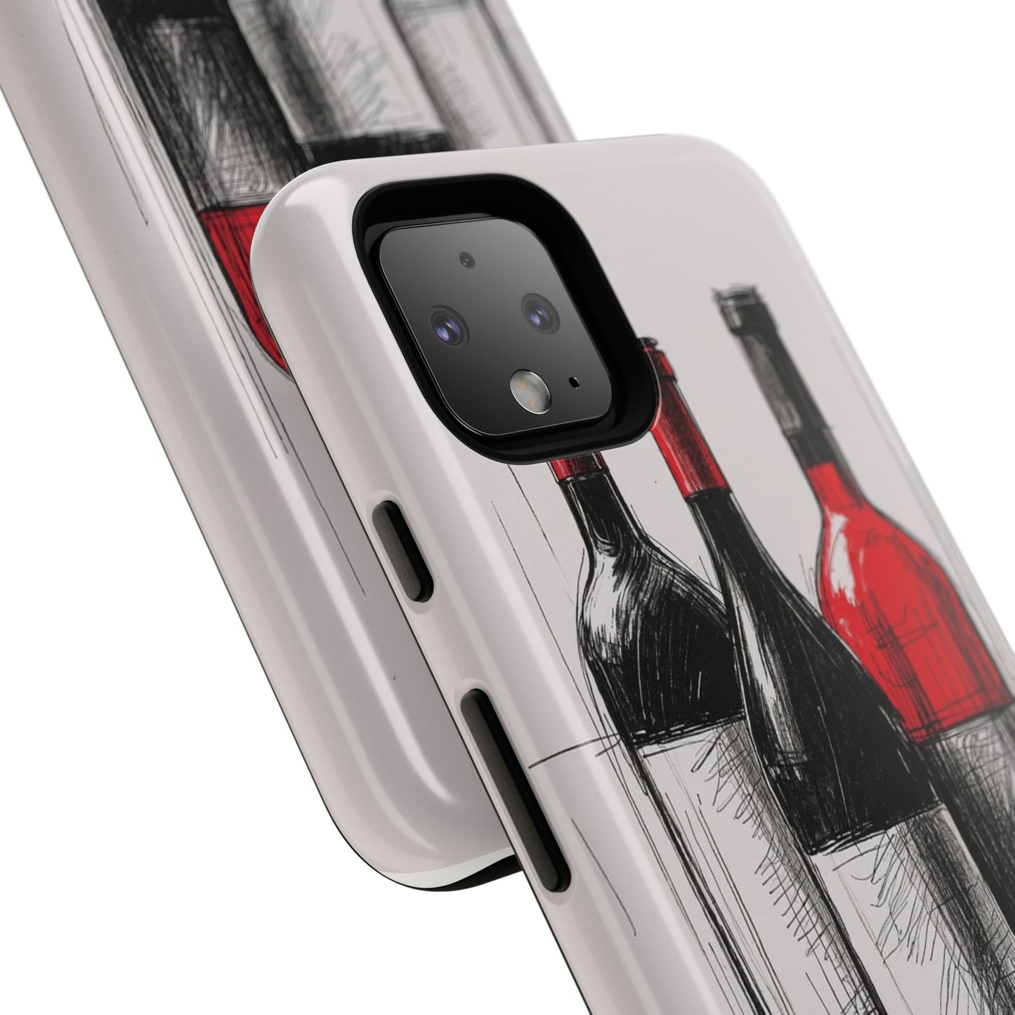 Wine Lover's Phone Case, Tough Phone Cover, Artistic Wine Design, Gift for Wine Enthusiasts, Customizable Case, Unique Wine Art