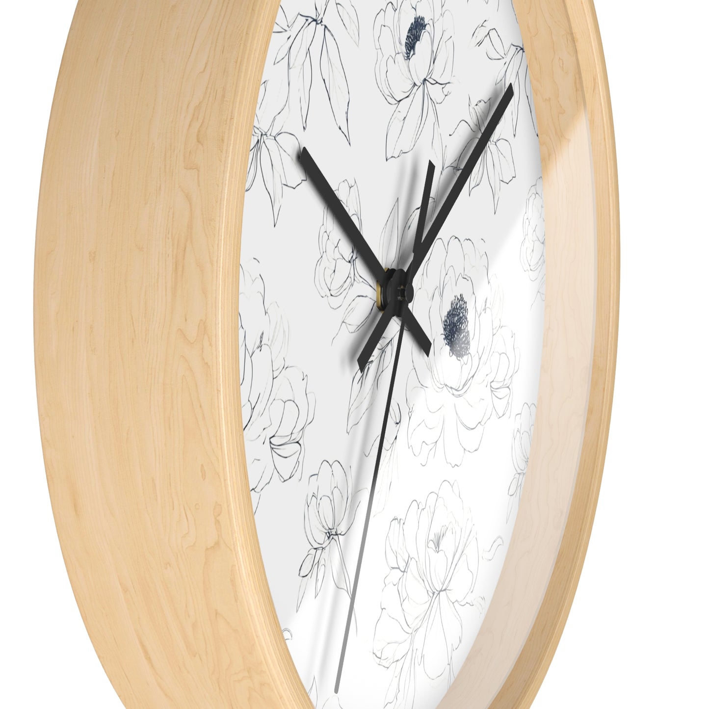 Elegant Floral Wall Clock, Modern Home Decor, Gift for Her, Kitchen Wall Art