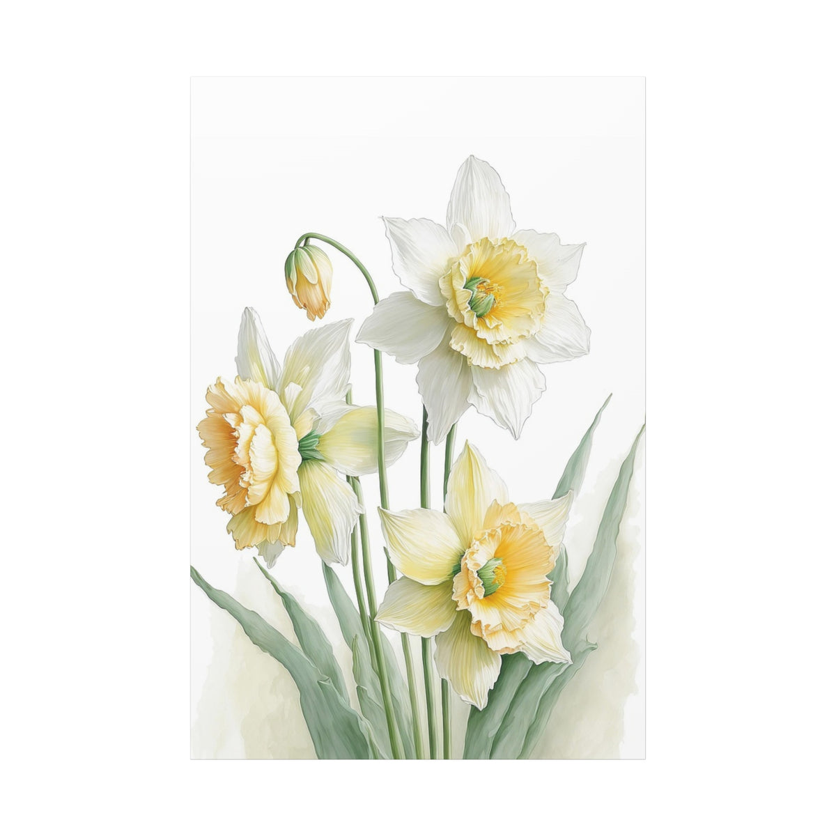 Matte Canvas, Stretched, 1.25" beautiful flowers white and yellow.