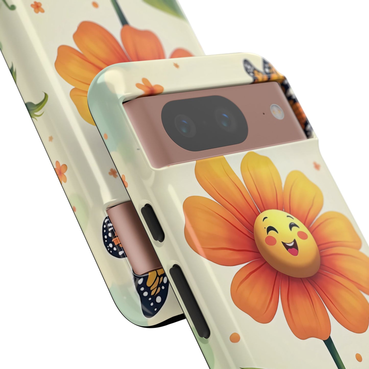 Floral Phone Case with Butterfly Design, Cute Flower Phone Cover for Nature Lovers, Eco-Friendly Gift, Spring Vibes, Birthday Present