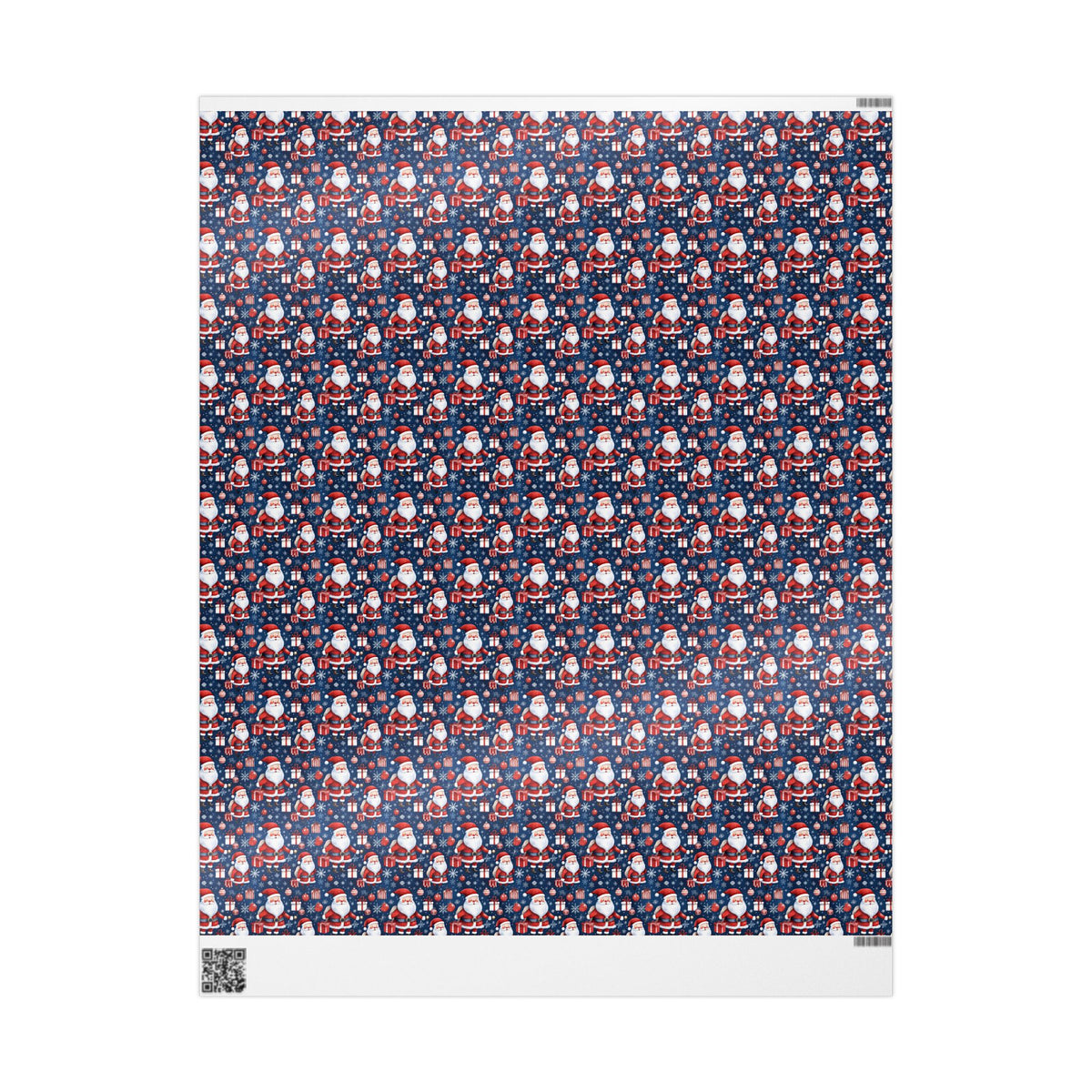 Santa Pattern Wrapping Paper Roll — Festive Christmas Gift Wrap