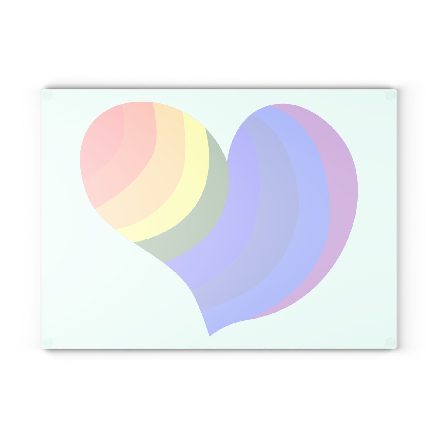 Colorful Heart Glass Cutting Board | LGBTQ+ Decor, Kitchen Gift, Rainbow Home Accent, Wedding Shower Gift, Charcuterie Board