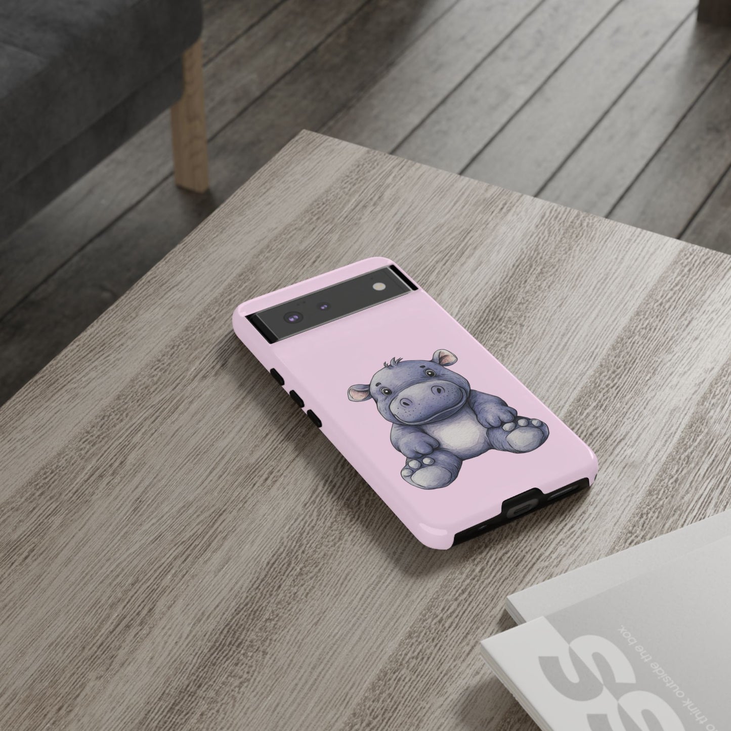 Cute Hippo Phone Case - Tough Cases, Animal Phone Cover, Kawaii Accessories, Gifts for Kids, Unique Tech Gear