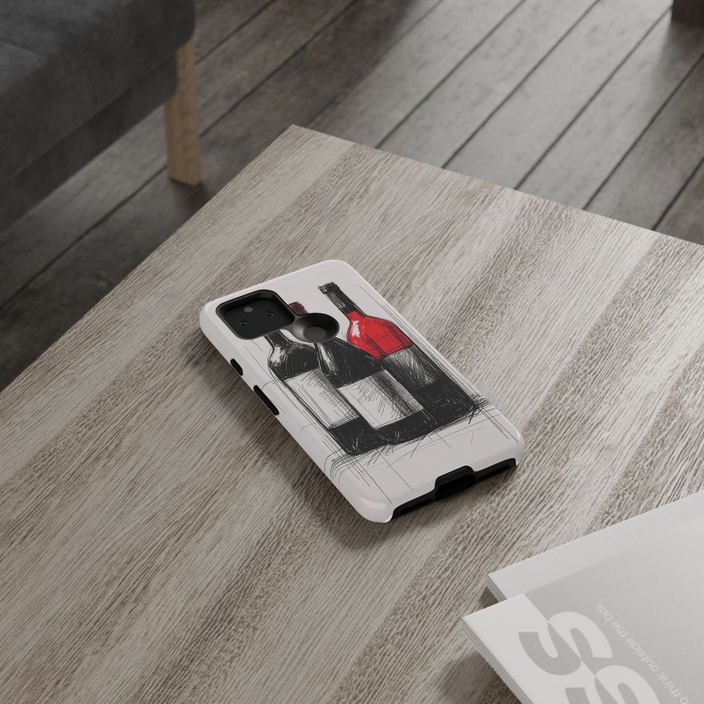 Wine Lover's Phone Case, Tough Phone Cover, Artistic Wine Design, Gift for Wine Enthusiasts, Customizable Case, Unique Wine Art