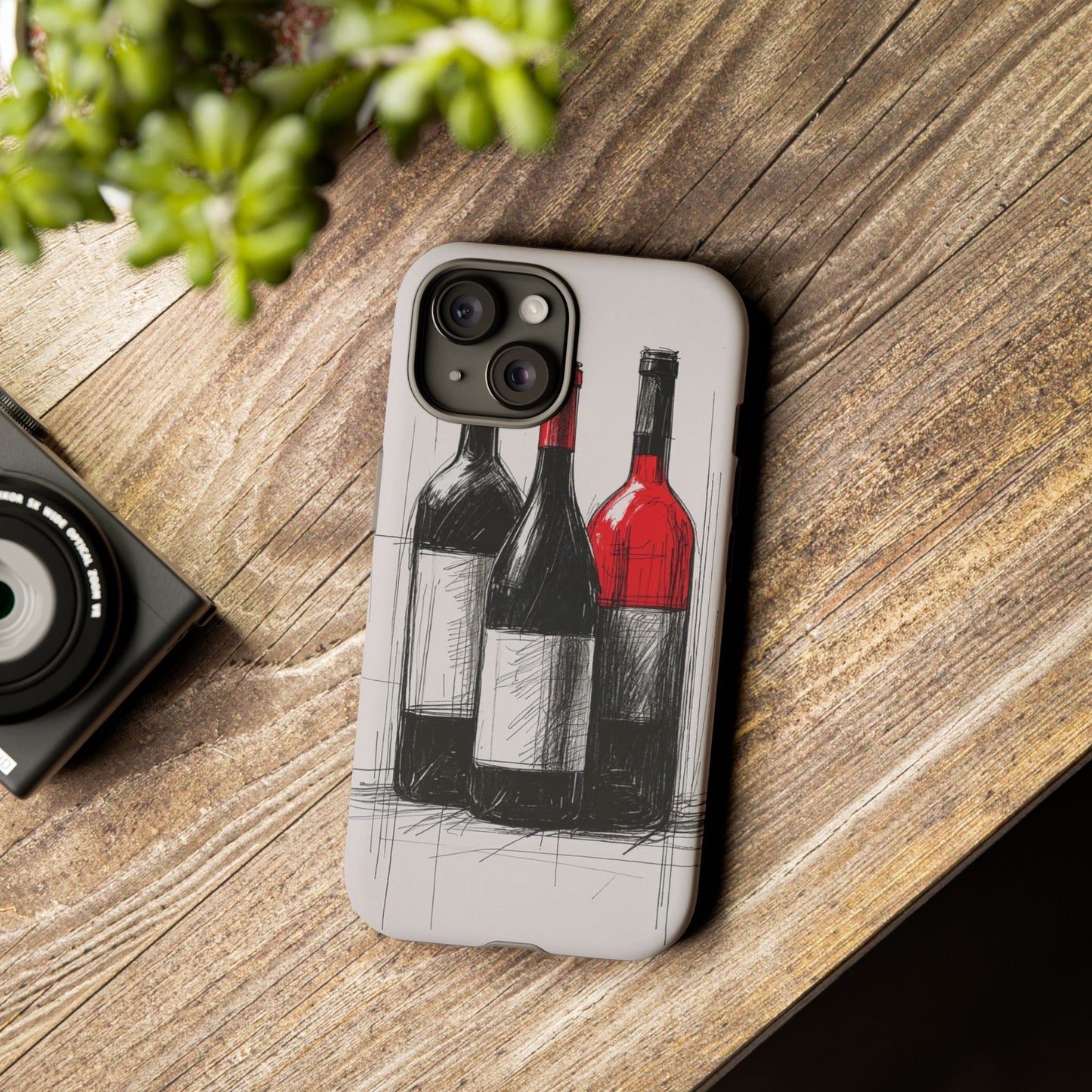 Wine Lover's Phone Case, Tough Phone Cover, Artistic Wine Design, Gift for Wine Enthusiasts, Customizable Case, Unique Wine Art