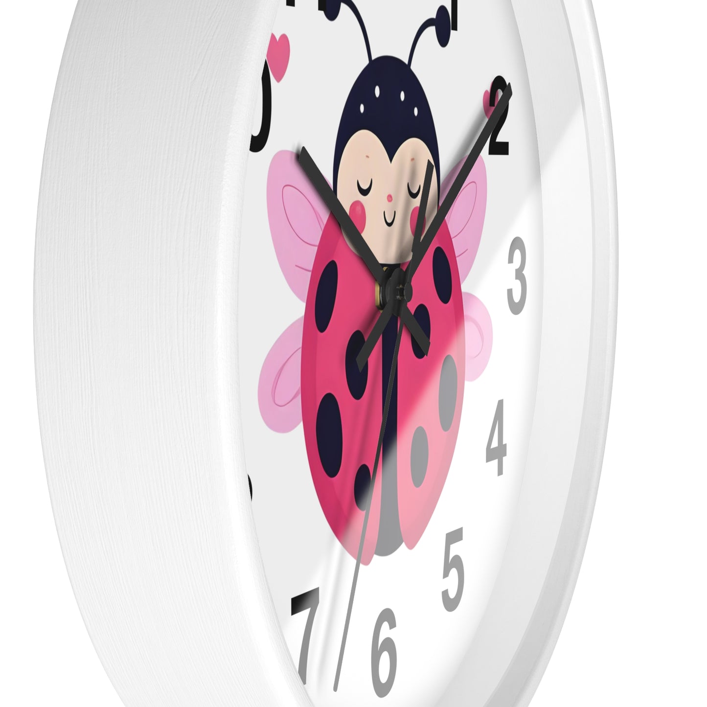 Cute Ladybug Wall Clock, Children's Room Decor, Playroom Wall Art, Birthday Gift, Nursery Timepiece