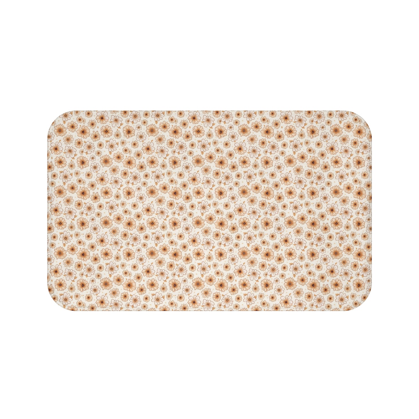 Floral Spa Bath Mat, Soft Bathroom Rug, Washable Home Decor, Boho Bathroom Mat, Gift for Her