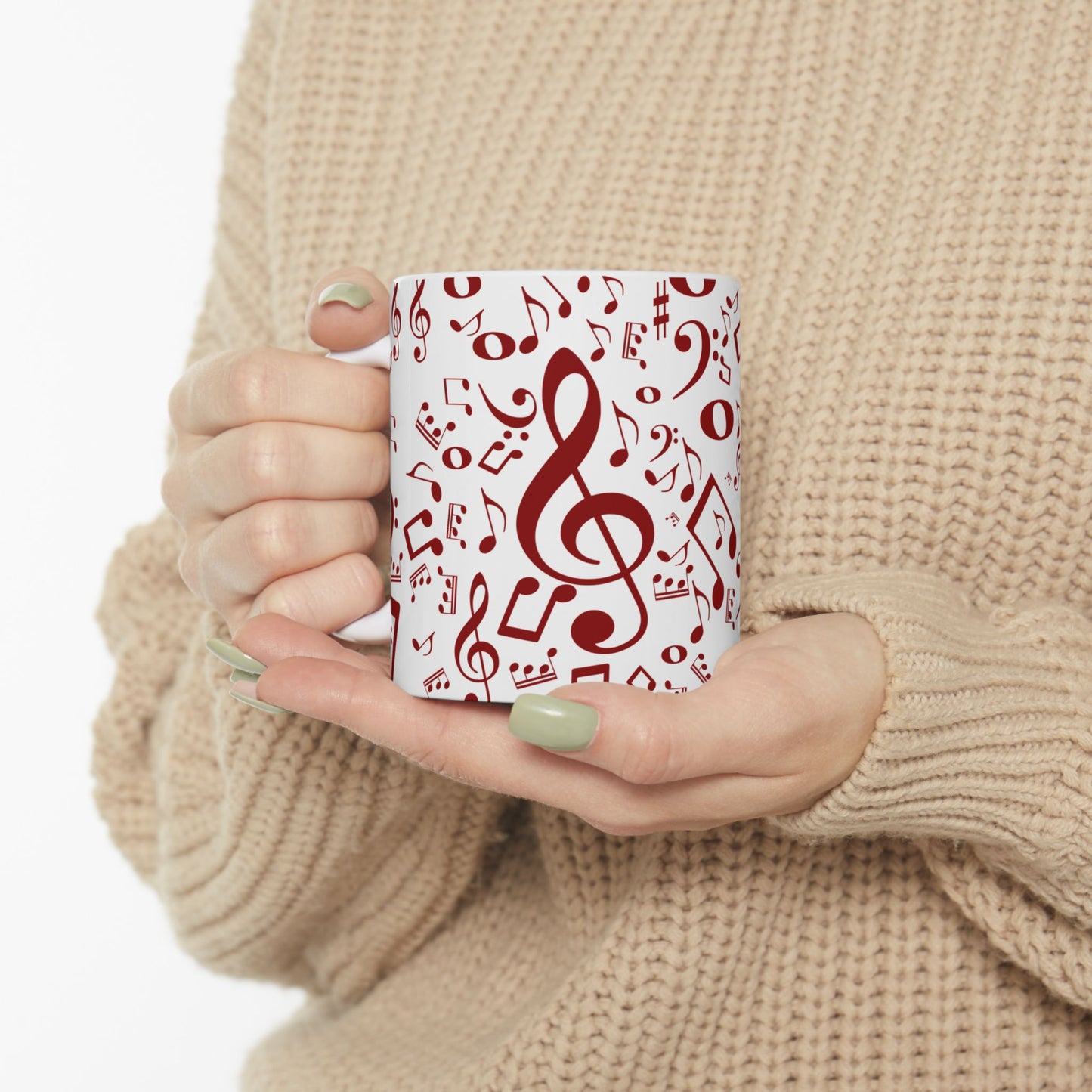 Musical Notes Ceramic Mug - Perfect Gift for Music Lovers, Tea & Coffee Mug, 11oz & 15oz Sizes, Unique Gift for Musicians, Home Decor