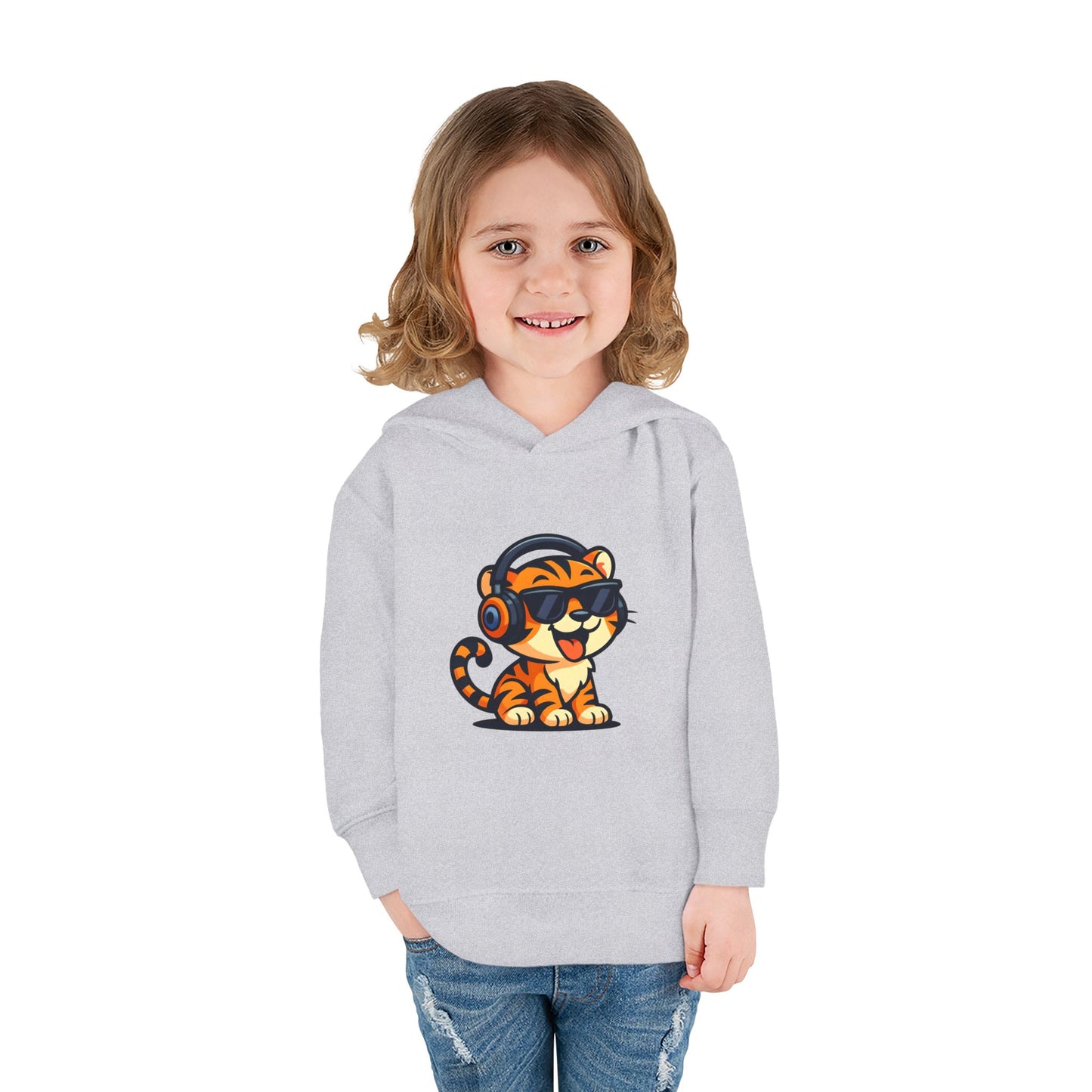 Toddler Cool Cat Fleece Hoodie - Fun Kids Apparel for Playtime, Birthday Gift, Nursery, Casual Wear, Music Lovers