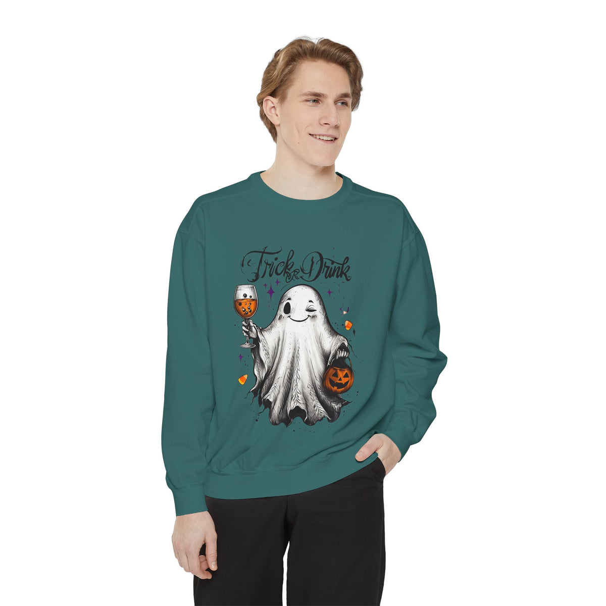 Spooky Ghost Sweatshirt | Trick or Treat Apparel, Halloween Gift, Cozy Unisex Top, Fall Fashion, Casual Wear