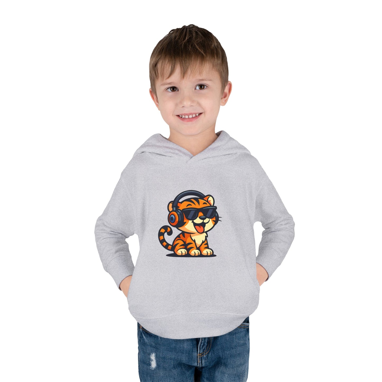 Toddler Cool Cat Fleece Hoodie - Fun Kids Apparel for Playtime, Birthday Gift, Nursery, Casual Wear, Music Lovers