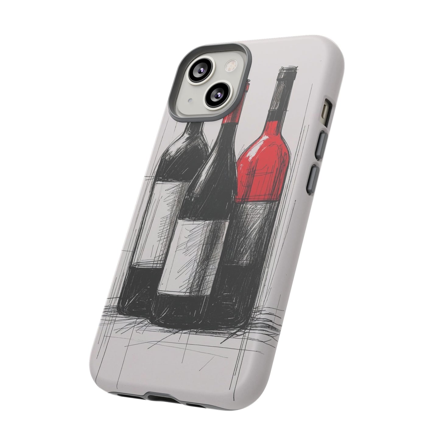 Wine Lover's Phone Case, Tough Phone Cover, Artistic Wine Design, Gift for Wine Enthusiasts, Customizable Case, Unique Wine Art