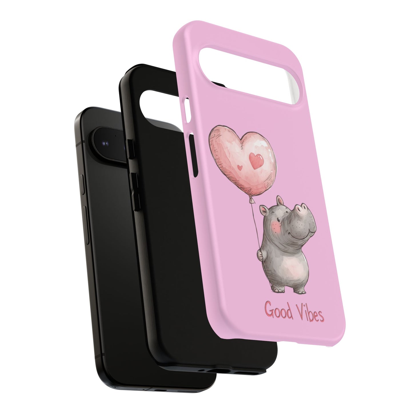 Cute Hippo Phone Case | Good Vibes, Gift for Friends, Cute Phone Accessories, Animal Lover Gift, Happy Phone Cover