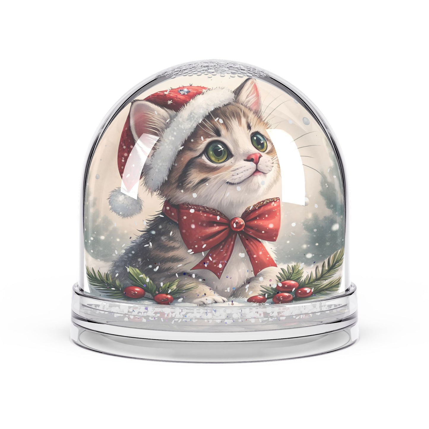 Cat Christmas Snow Globe, Festive Home Decor, Holiday Gift, Winter Keepsake, Pet Lover Decoration, Seasonal Ornament