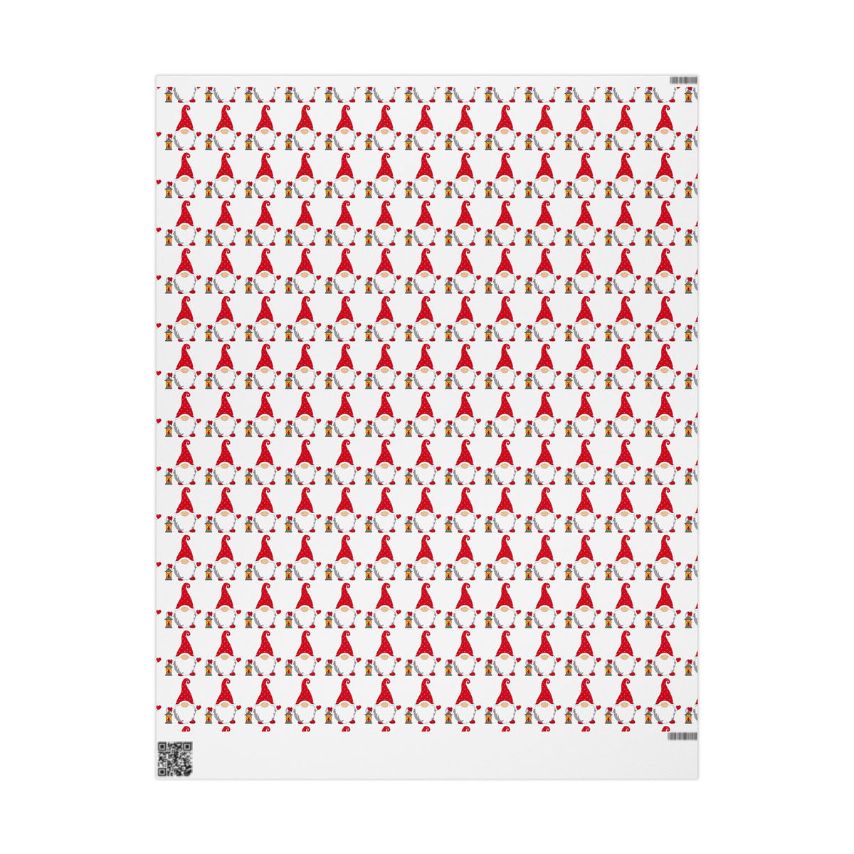 Christmas Gnome Wrapping Paper — Repeating Red Gnome Pattern for Holiday Gift Wrap