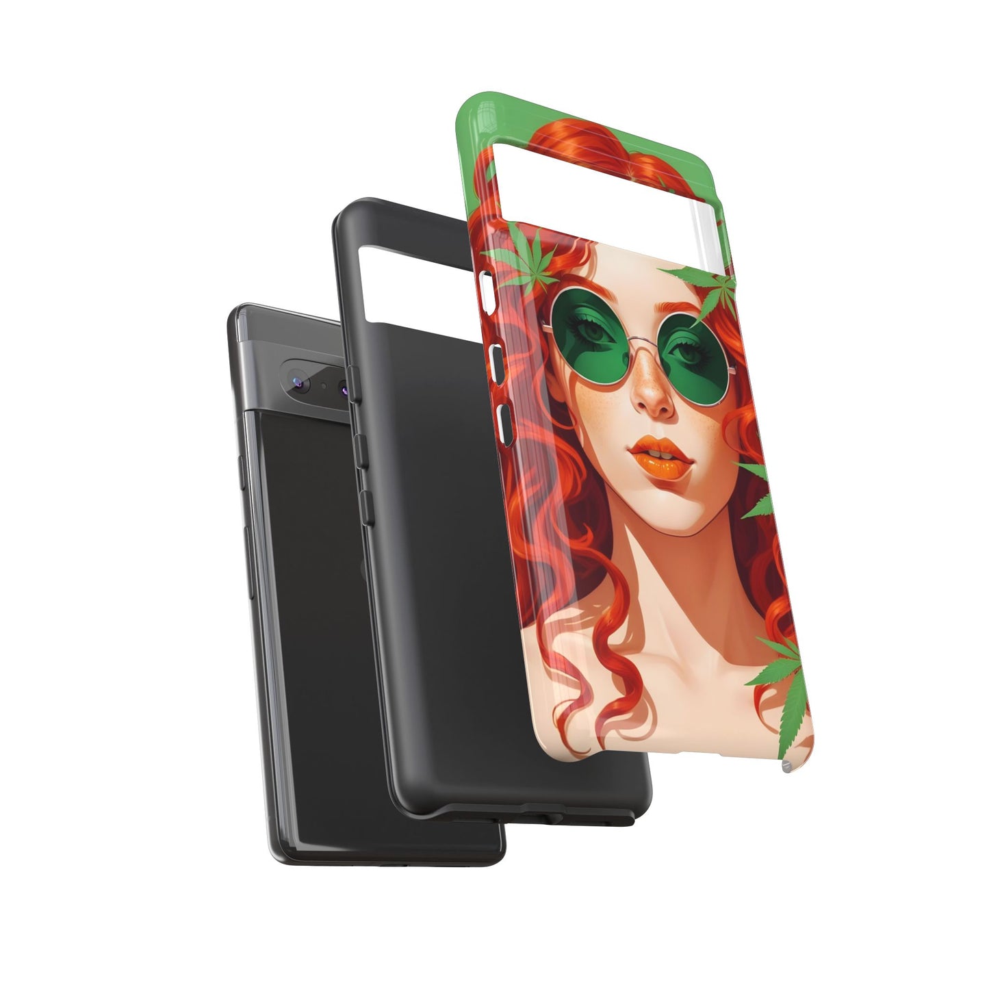 Vibrant Phone Case with Retro Greenery Design, Trendy Case for Casual Look, Gift for Her, Summer Vibes, Unique Phone Accessory