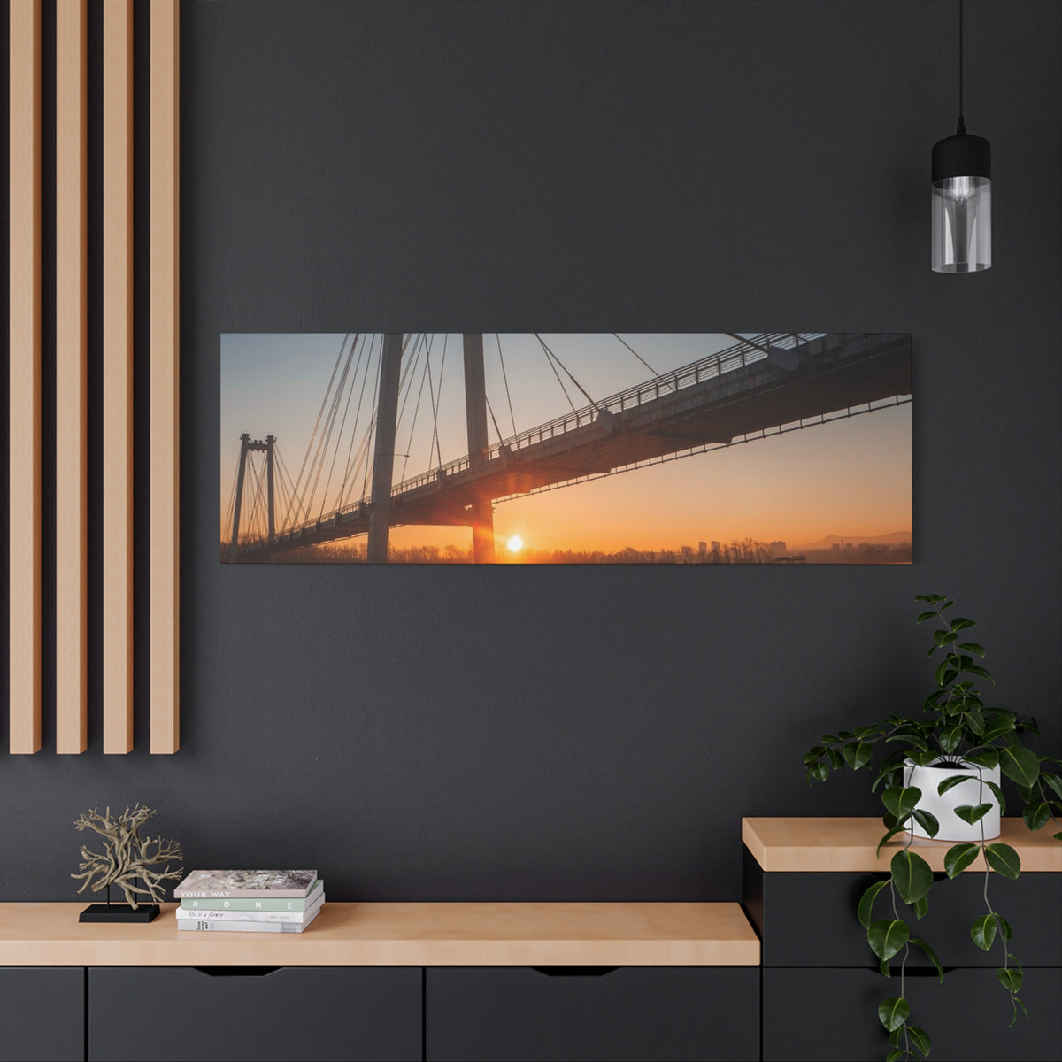 Sunrise Bridge Canvas Wall Art — Matte Stretched Canvas
