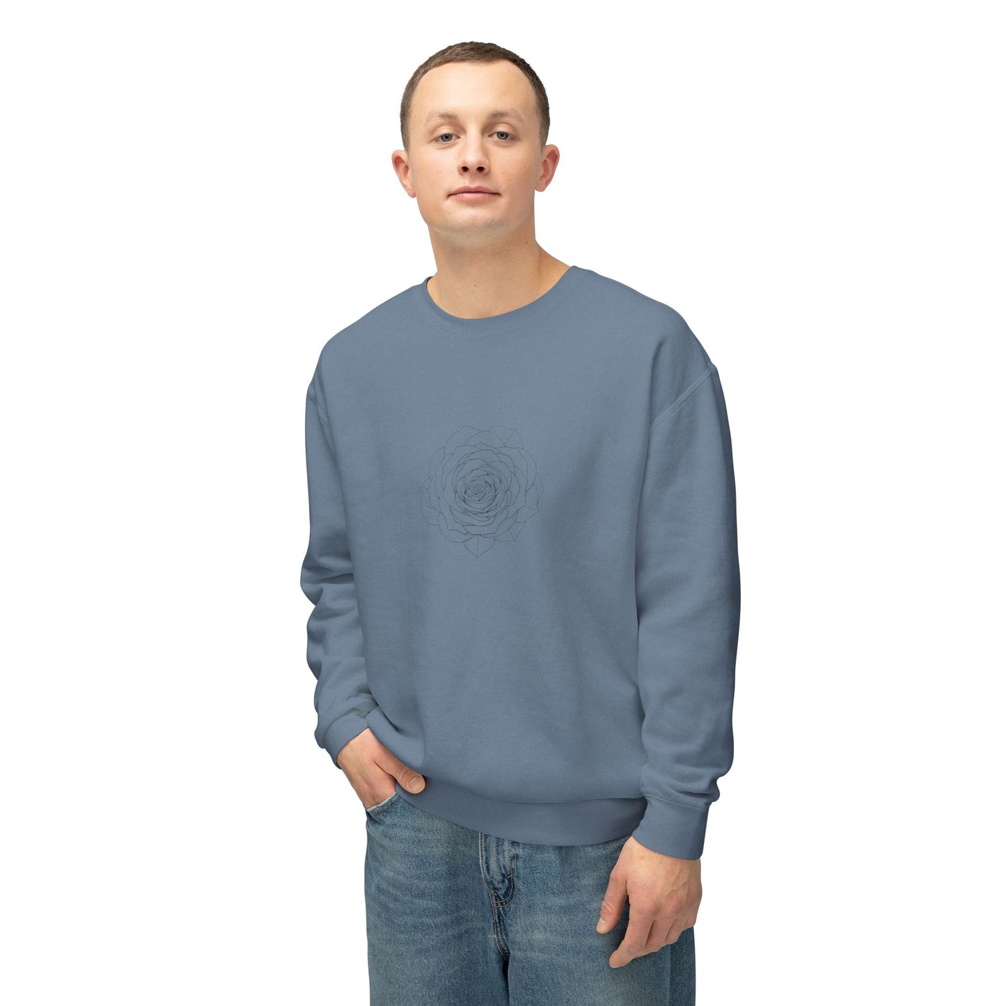 Minimalist Floral Crewneck Sweatshirt, Cozy Unisex Pullover, Casual Spring Apparel, Perfect Gift for Her, Everyday Comfort