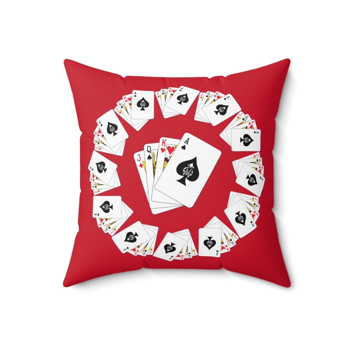 Playing Cards Themed Pillow, Fun Home Décor, Gift for Gamers, Poker Night Cushion, Card Game Decoration