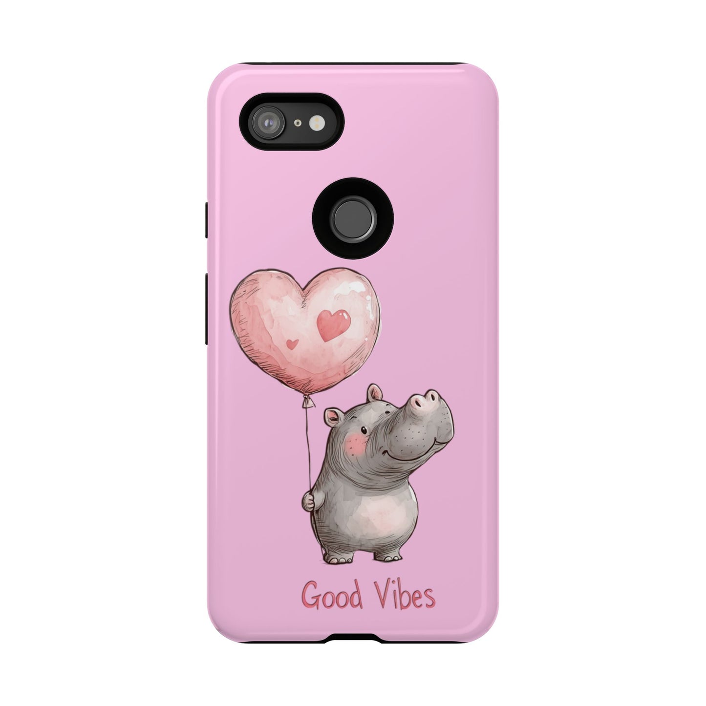 Cute Hippo Phone Case | Good Vibes, Gift for Friends, Cute Phone Accessories, Animal Lover Gift, Happy Phone Cover